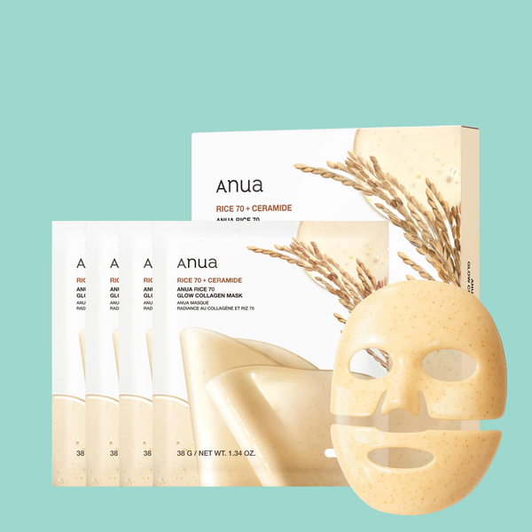 Rice 70 + Ceramide Collagen Mask by ANUA 4 sheets — Restore. Fortify. FOREVA.