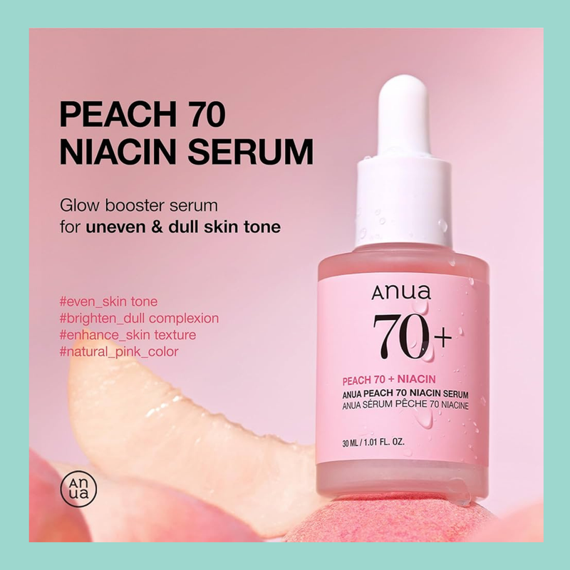 Peach 70% Niacinamide Serum by ANUA 30ml  — Brighten. Smooth. FOREVA.